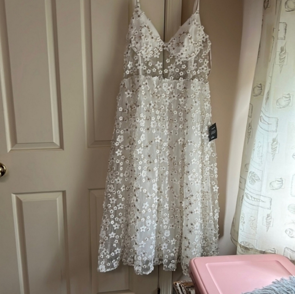 Lulu’s Darling Romance Floral Bustier Dress